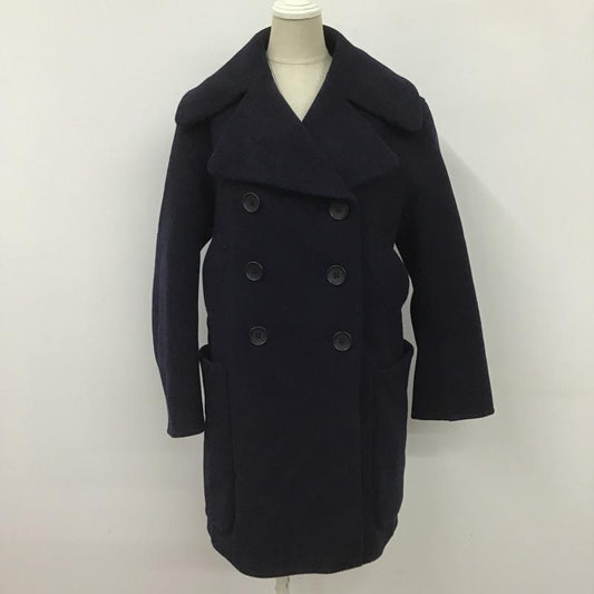 ユニクロ UNIQLO コート コート一般 212-446355 ダブルフェイスピーコート S 無地 紺 / ネイビー /  レディース USED 古着 中古 10105781
