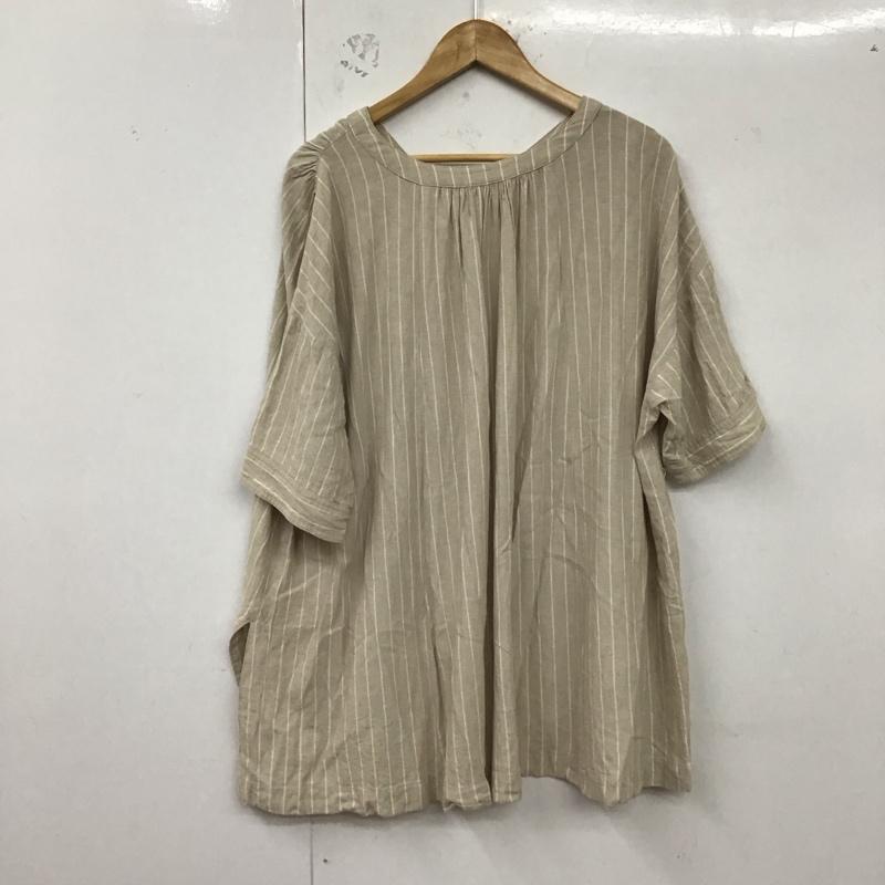 アメリカンホリック AMERICAN HOLIC チュニック 半袖 HA12L0G0190 スキッパーリネンブレンドポンチョチュニック FREE ストライプ ベージュ / ベージュ /  レディース USED 古着 中古 10129230