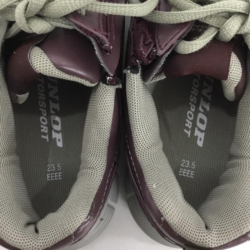 ダンロップ DUNLOP スニーカー スニーカー 防水 23.5EEE ファスナー 23.0cm ロゴ、文字 えんじ / ワインレッド /  レディース USED 古着 中古 10135797