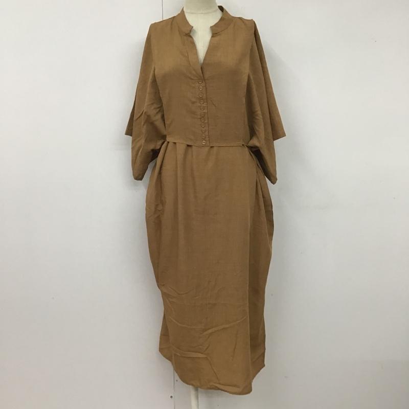 ロヴィ LOWY ワンピース ロングスカート 半袖 M 無地 茶 / ブラウン /  レディース USED 古着 中古 10105735