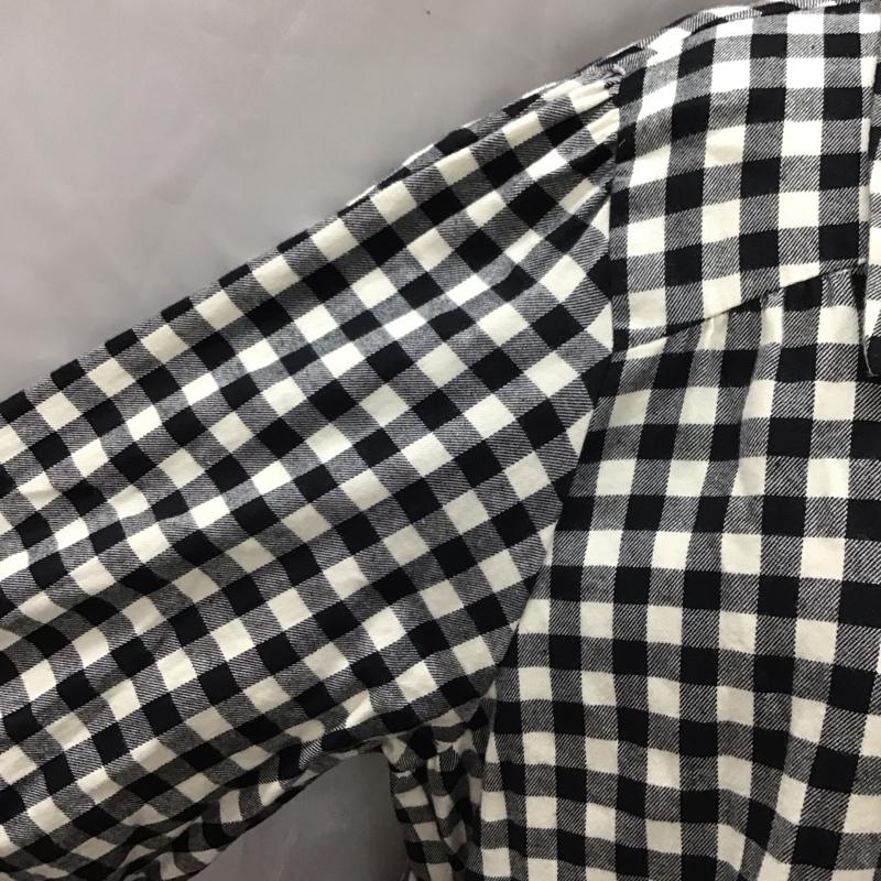 ザラ ZARA ワンピース ひざ丈スカート 2098 530 064 ティアード 長袖 XL チェック 黒 / ブラック / X 白 / ホワイト /  レディース USED 古着 中古 10112459