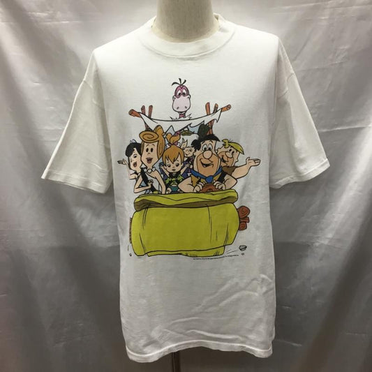 古着 USED Tシャツ 半袖 半袖カットソー プリントTシャツ クルーネックカットソー 1995年 コピーライト theflintstone L プリント 白 / ホワイト /  メンズ USED 古着 中古 10119717