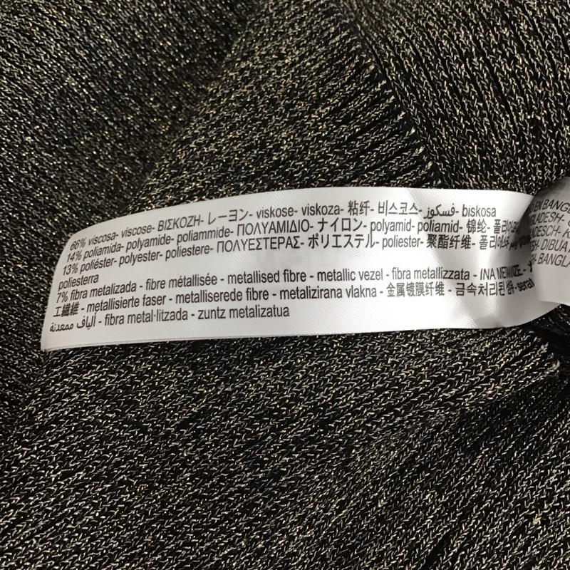 ザラ ZARA Tシャツ 長袖 長袖カットソー 無地カットソー クルーネック S 無地 金 / ゴールド / X 黒 / ブラック /  レディース USED 古着 中古 10143796