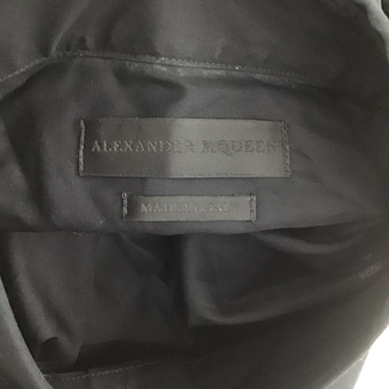 アレキサンダーマックイーン ALEXANDERMCQUEEN シャツ、ブラウス 半袖 370041 ロング丈 44 無地 黒 / ブラック /  メンズ USED 古着 中古 10107058