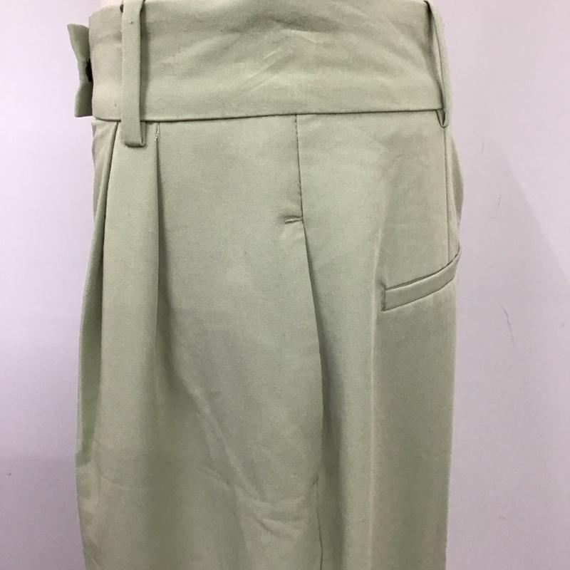 ザラ ZARA ボトムス ボトムス 8372 054 526 ハイウエストパンツ ワイドパンツ タックパンツ S 無地 薄緑 / ライトグリーン /  レディース USED 古着 中古 10118748