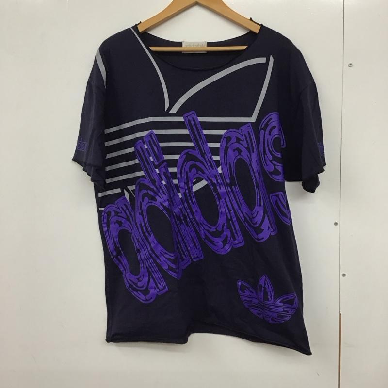 アディダス adidas Tシャツ 半袖 半袖カットソー プリントTシャツ 90s デサント社 ロゴ、文字 紺 / ネイビー /  メンズ USED 古着 中古 10132080