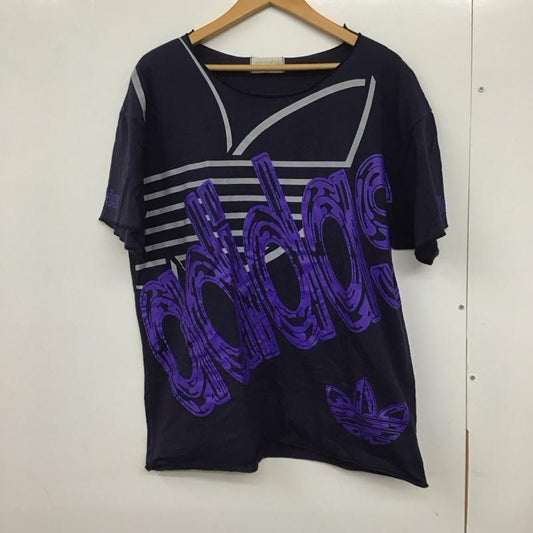 アディダス adidas Tシャツ 半袖 半袖カットソー プリントTシャツ 90s デサント社 ロゴ、文字 紺 / ネイビー /  メンズ USED 古着 中古 10132080