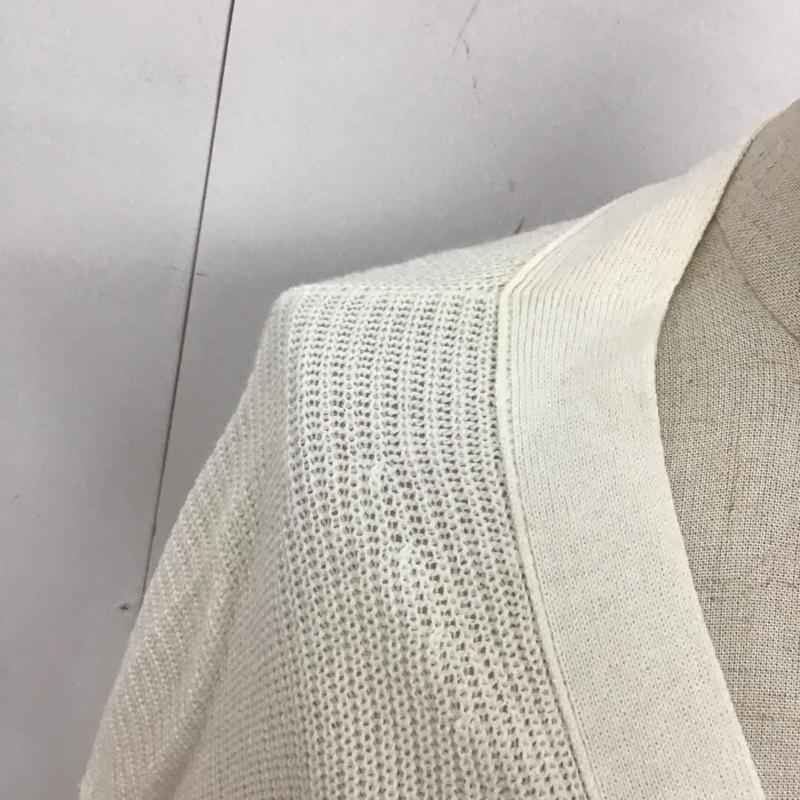 アデイインザライフ ユナイテッドアローズ A day in the life UNITED ARROWS カーディガン 長袖 6428-699-0319 ラップカーディガン コットン 無地 白 / ホワイト /  レディース USED 古着 中古 10116751