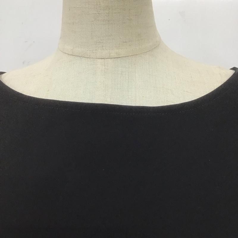 スール soeur7 カットソー 長袖 3035A 異素材ドルマンスリーブ 9 無地 黒 / ブラック /  レディース USED 古着 中古 10108565