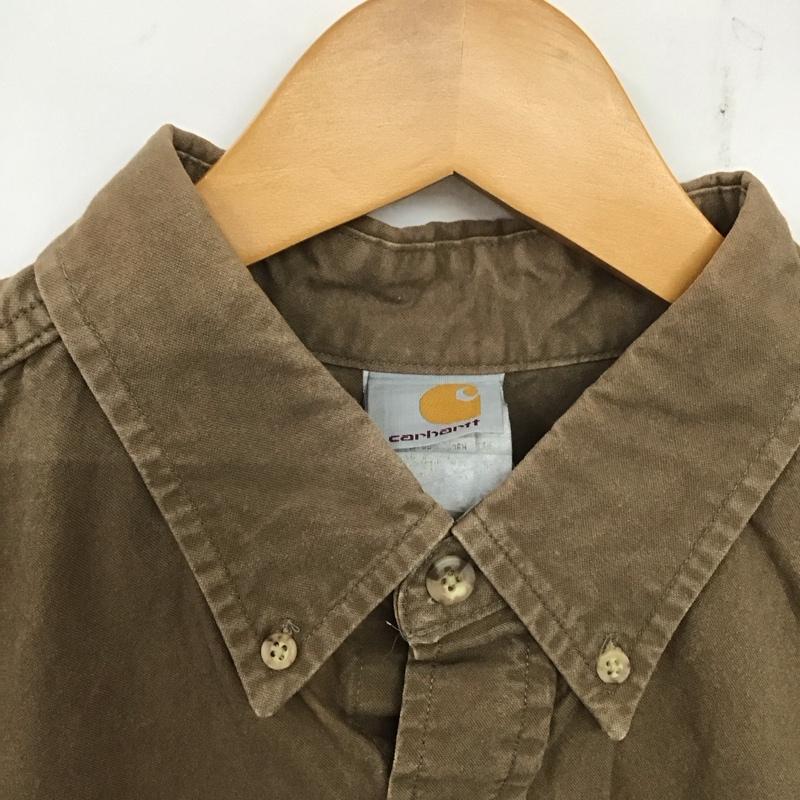 カーハート Carhartt シャツ、ブラウス 半袖 半袖シャツ 無地シャツ ポケットシャツ ロゴ、文字 茶 / ブラウン /  メンズ USED 古着 中古 10138209