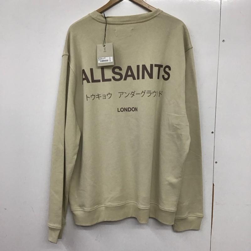 オールセインツ ALLSAINTS トレーナー 長袖 長袖トレーナー スウェット クルーネック プルオーバー XXL ロゴ、文字 ベージュ / ベージュ /  メンズ USED 古着 中古 10138194