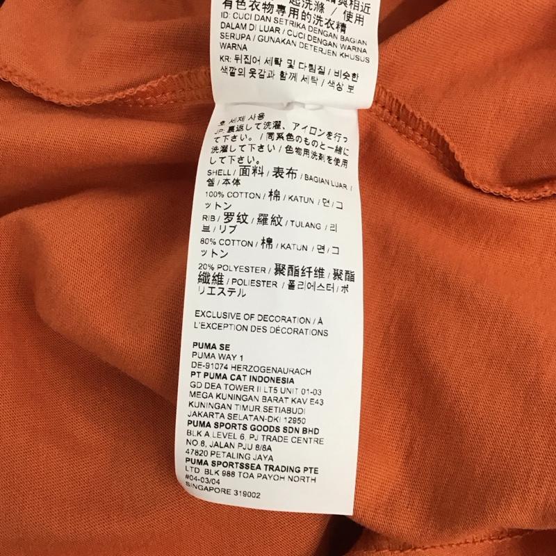 プーマ PUMA Tシャツ 半袖 半袖カットソー プリントTシャツ クルーネックカットソー スポーツウェア L ロゴ、文字 橙 / オレンジ /  メンズ USED 古着 中古 10123542