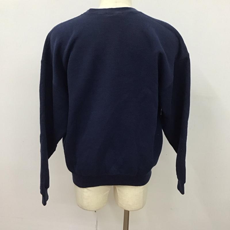 ソフィー SOFFE トレーナー 長袖 長袖トレーナー スウェット クルーネック リブスウェットカットソー L ロゴ、文字 紺 / ネイビー /  メンズ USED 古着 中古 10123760