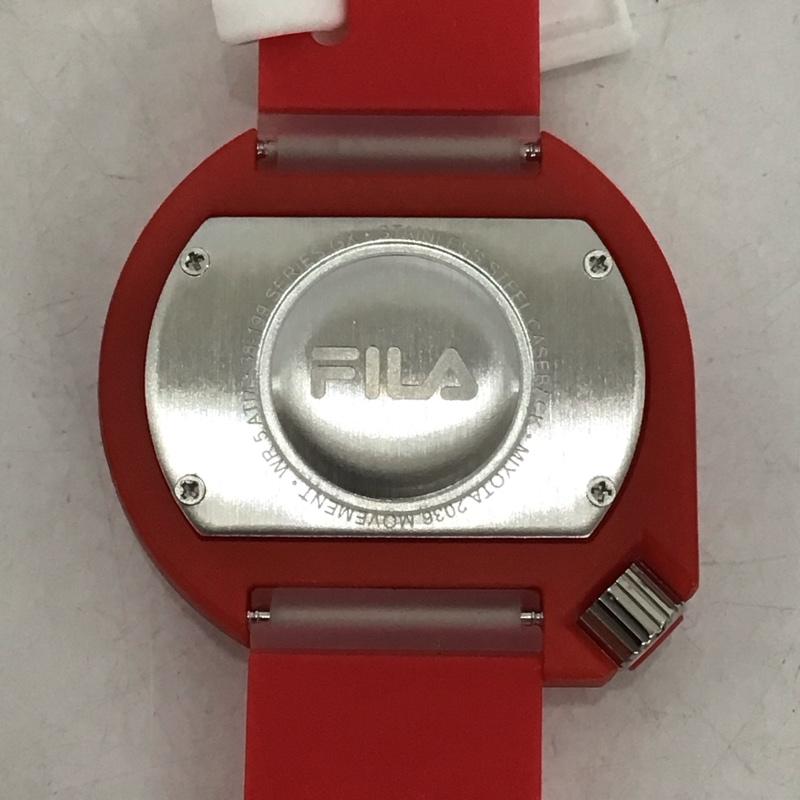フィラ FILA 腕時計 アナログ（クォーツ式） 38-199 シリコンベルト 箱有 ロゴ、文字 赤 / レッド /  レディース USED 古着 中古 10134431