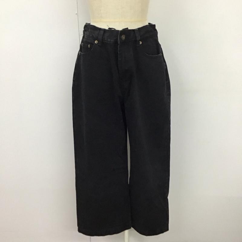 フリークスストア FREAK S STORE パンツ デニム、ジーンズ デニムパンツ ストレートパンツ ワイドパンツ カジュアルパンツ M 無地 黒 / ブラック /  レディース USED 古着 中古 10114474