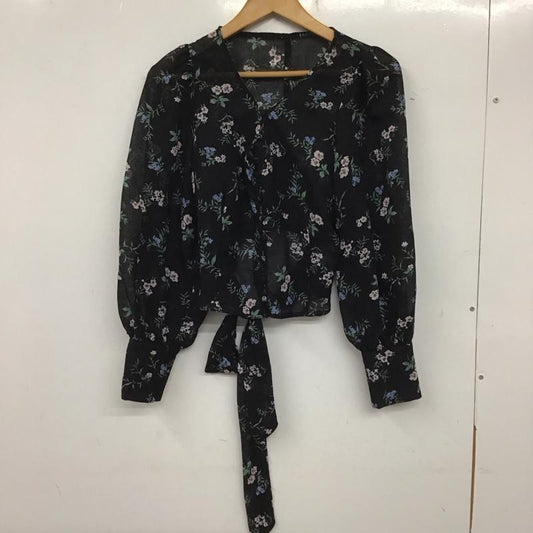 フーズフーチコ who s who Chico シャツ、ブラウス 長袖 総柄 X 花柄 黒 / ブラック /  レディース USED 古着 中古 10138802