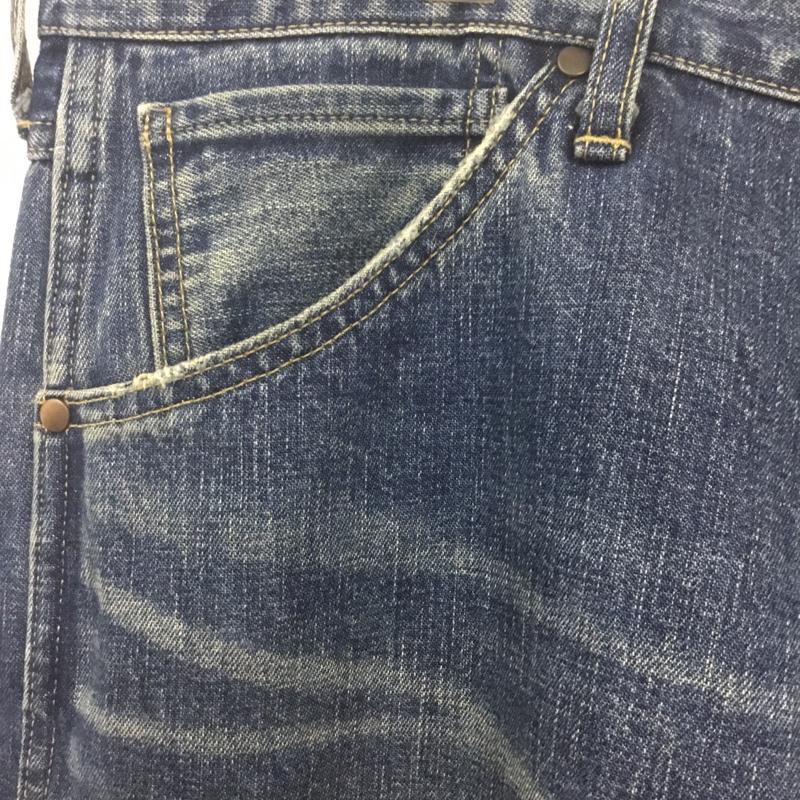 ベイプ BAPE パンツ デニム、ジーンズ デニムパンツ ストレートパンツ ワイドパンツ カジュアルパンツ XL プリント インディゴ / インディゴ /  メンズ USED 古着 中古 10118647