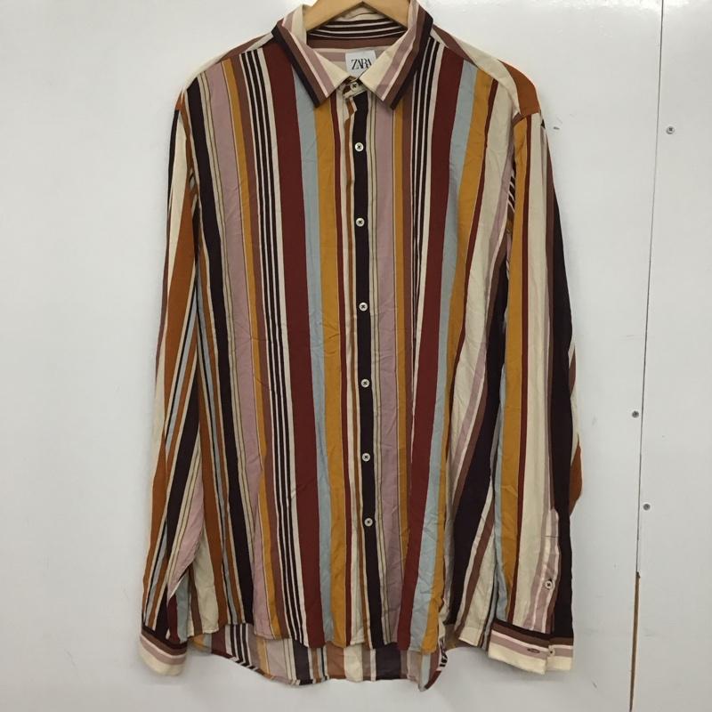 ザラ ZARA シャツ、ブラウス 長袖 長袖シャツ ストライプシャツ カラーシャツ L ストライプ マルチカラー / マルチカラー /  メンズ USED 古着 中古 10139700