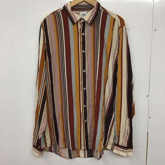 ザラ ZARA シャツ、ブラウス 長袖 長袖シャツ ストライプシャツ カラーシャツ L ストライプ マルチカラー / マルチカラー /  メンズ USED 古着 中古 10139700
