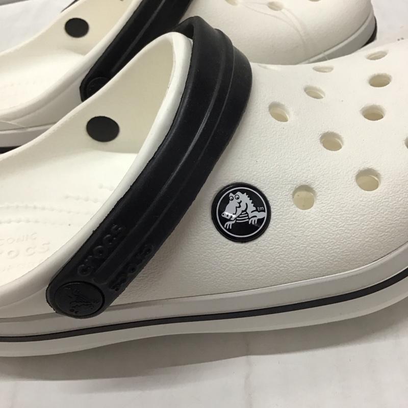 クロックス crocs シューズ シューズ 204537-100 Crocband Clog K 20cm キッズ サンダル 22.0cm 無地 白 / ホワイト / X 黒 / ブラック /  ボーイズ USED 古着 中古 10134159