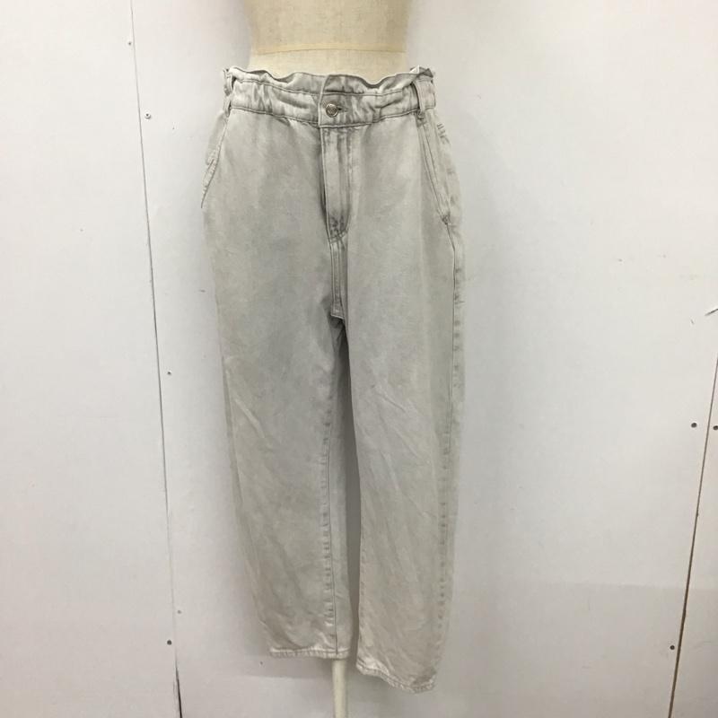 ザラ ZARA パンツ デニム、ジーンズ デニムパンツ ストレートパンツ ワイドパンツ カジュアルパンツ 38 無地 灰 / グレー /  レディース USED 古着 中古 10115193