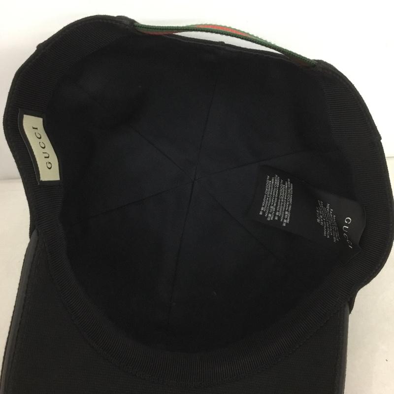 グッチ GUCCI 帽子 キャップ インターロッキングG コットン ワンポイント 黒 / ブラック /  メンズ USED 古着 中古 10142837