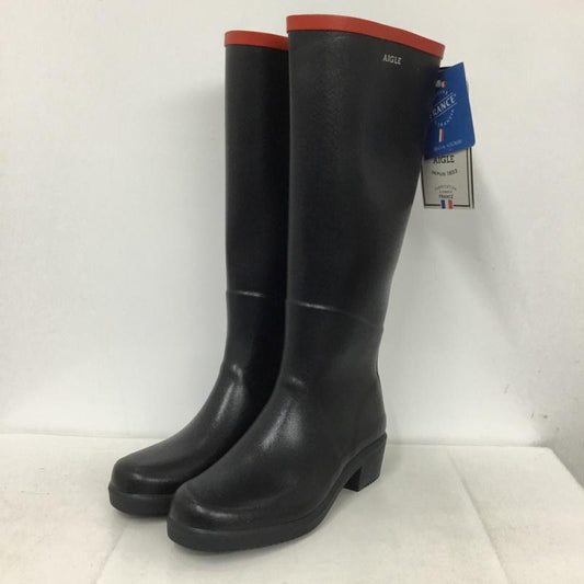 エーグル AIGLE 長靴、レインシューズ 長靴、レインシューズ ZZF8408 ミスジュリエットA ラバーブーツ 36 ロゴ、文字 黒 / ブラック /  レディース USED 古着 中古 10135774