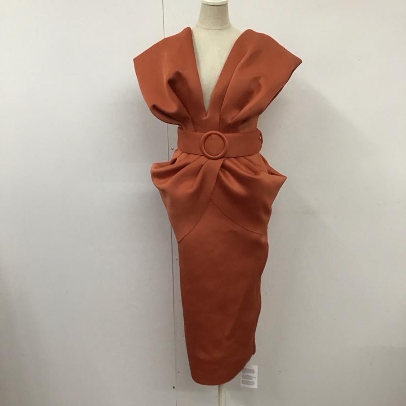 エイソス asos ワンピース ロングスカート ドレス ノースリーブ ベルト UK6 無地 橙 / オレンジ /  レディース USED 古着 中古 10112965