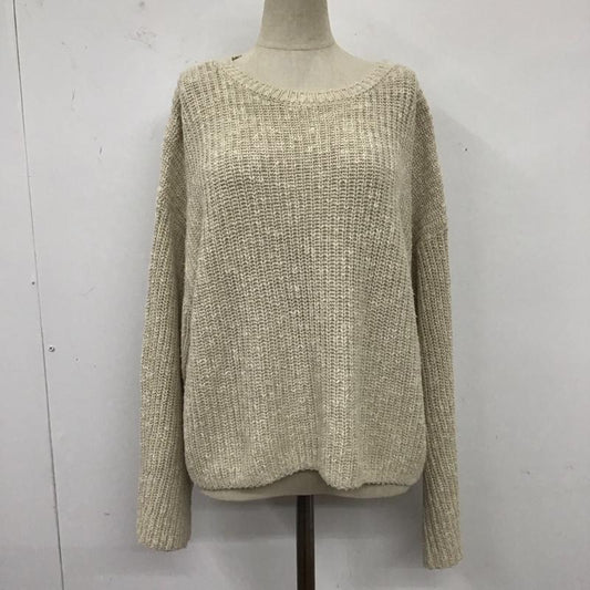 ローリーズファーム LOWRYS FARM ニット、セーター 長袖 LF623102TS クルーネック コットンニット FREE 無地 ベージュ / ベージュ /  レディース USED 古着 中古 10122072