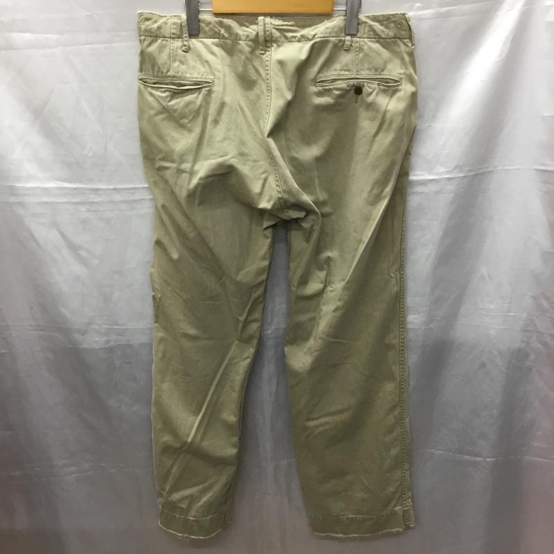 ダブルアールエル RRL パンツ チノパン チノパン カジュアルパンツ ワイドパンツ ストレートパンツ ダメージ加工 34 無地 ベージュ / ベージュ /  メンズ USED 古着 中古 10114838
