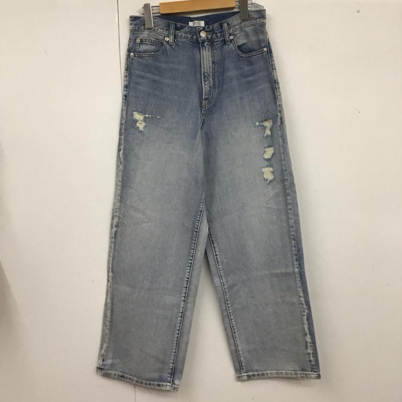 ローリーズファーム LOWRYS FARM パンツ デニム、ジーンズ LF524007AD ワイドパンツ L ダメージ加工 青 / ブルー /  レディース USED 古着 中古 10122575