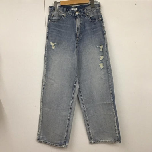 ローリーズファーム LOWRYS FARM パンツ デニム、ジーンズ LF524007AD ワイドパンツ L ダメージ加工 青 / ブルー /  レディース USED 古着 中古 10122575