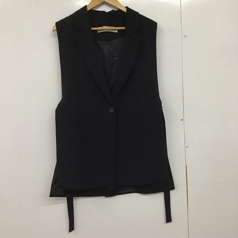 ザラ ZARA ベスト ベスト M 無地 黒 / ブラック /  レディース USED 古着 中古 10151074