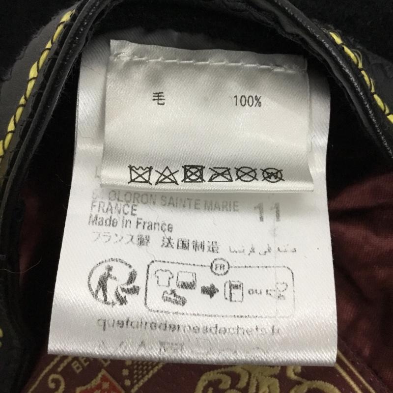 ヘリテイジ HERITAGE 帽子 ベレー帽 フランス製 LAULHERE CAMPAN ウール ワンポイント 黒 / ブラック /  メンズ USED 古着 中古 10143659