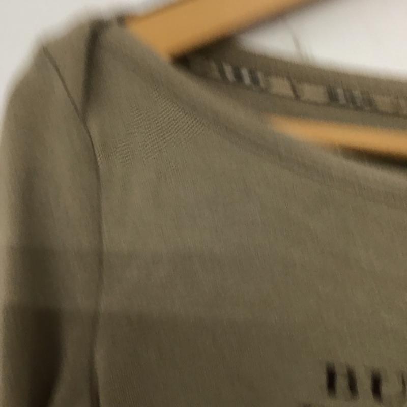 バーバリーブルーレーベル BURBERRY BLUE LABEL カットソー 長袖 38 プリント X ロゴ、文字 ベージュ / ベージュ /  レディース USED 古着 中古 10151201