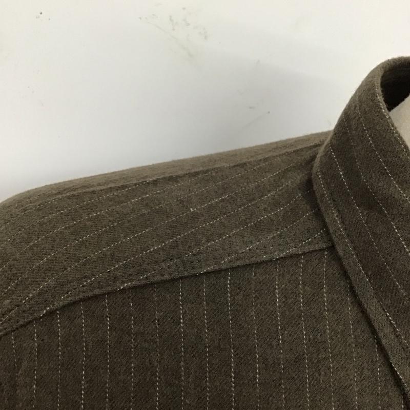 ニードルス Needles シャツ、ブラウス 長袖 長袖シャツ カラーシャツ ポケットシャツ 長袖カットソー ストライプ S ストライプ 茶 / ブラウン /  メンズ USED 古着 中古 10119426