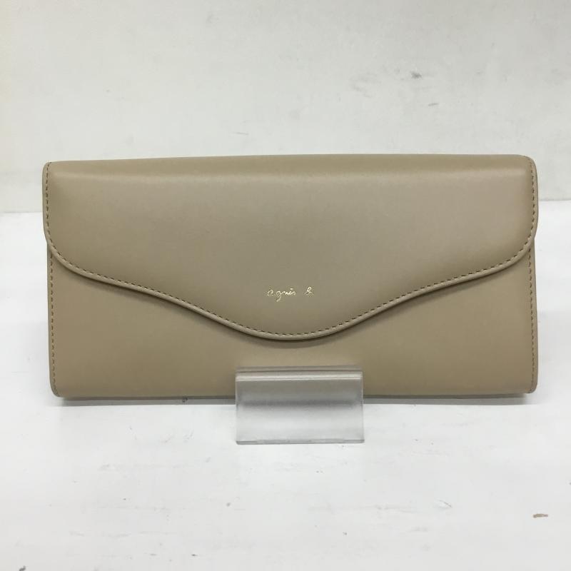 アニエス・ベー agnes b. 財布 長財布 ロゴ、文字 ベージュ / ベージュ /  レディース USED 古着 中古 10141529