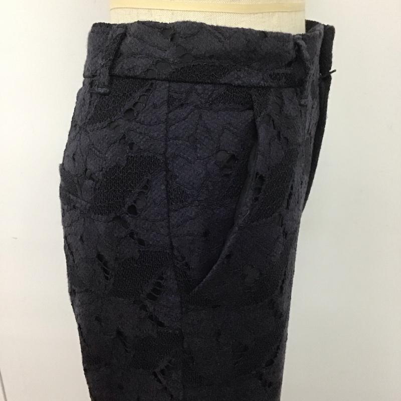 ルルウィルビー Loulou Willoughby パンツ スラックス テーパードパンツ レース 1 レース柄 紺 / ネイビー /  レディース USED 古着 中古 10107373