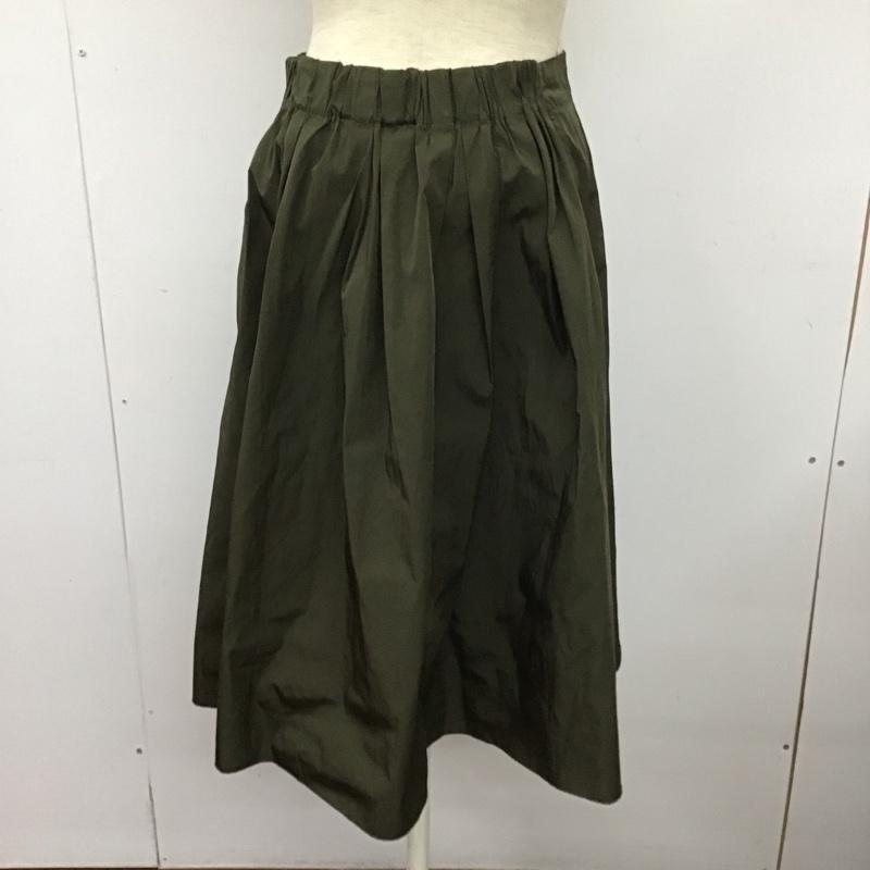 ザラベーシック ZARA BASIC スカート ひざ丈スカート ロングスカート フレアスカート カジュアルスカート M 無地 カーキ / カーキ /  レディース USED 古着 中古 10126964