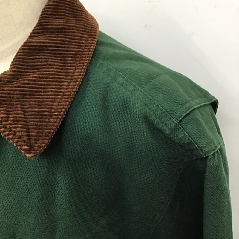 ランズエンド LANDS END ジャケット、上着 ジャンパー、ブルゾン 長袖ジャケット ロングカラージャケット アウター 前ボタン M 無地 緑 / グリーン /  メンズ USED 古着 中古 10118291