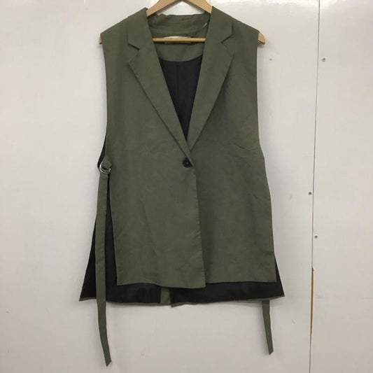 ザラ ZARA ベスト ベスト M 無地 カーキ / カーキ /  レディース USED 古着 中古 10139415