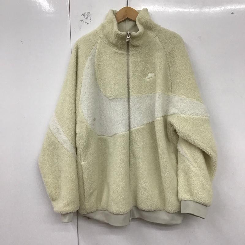 ナイキ NIKE ジャケット、上着 ジャケット、ブレザー bq6546-070 リバーシブルボアジャケット ジップアップジャケット XXL ロゴ、文字 白 / ホワイト /  メンズ USED 古着 中古 10129610