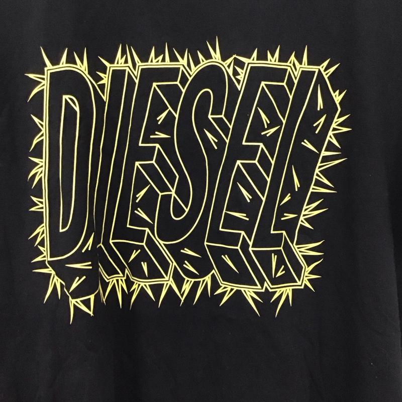 ディーゼル DIESEL Tシャツ 半袖 半袖カットソー プリントTシャツ クルーネックカットソー XL プリント 黒 / ブラック /  メンズ USED 古着 中古 10130284