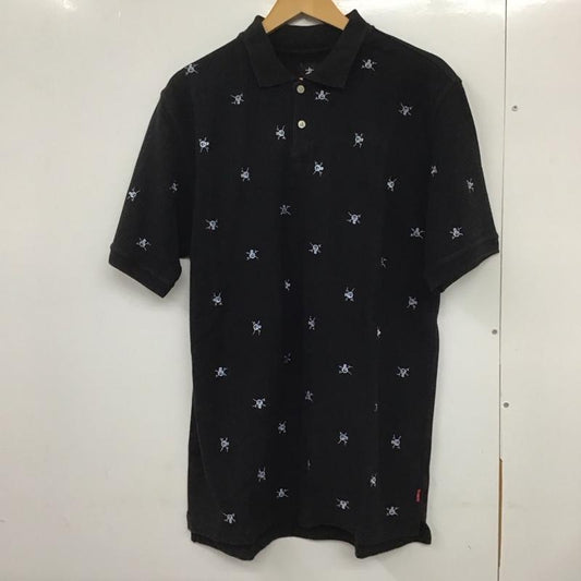 ステューシー STUSSY ポロシャツ 半袖 半袖ポロシャツ 半袖カットソー カラーシャツ XL ロゴ、文字 黒 / ブラック /  メンズ USED 古着 中古 10132569