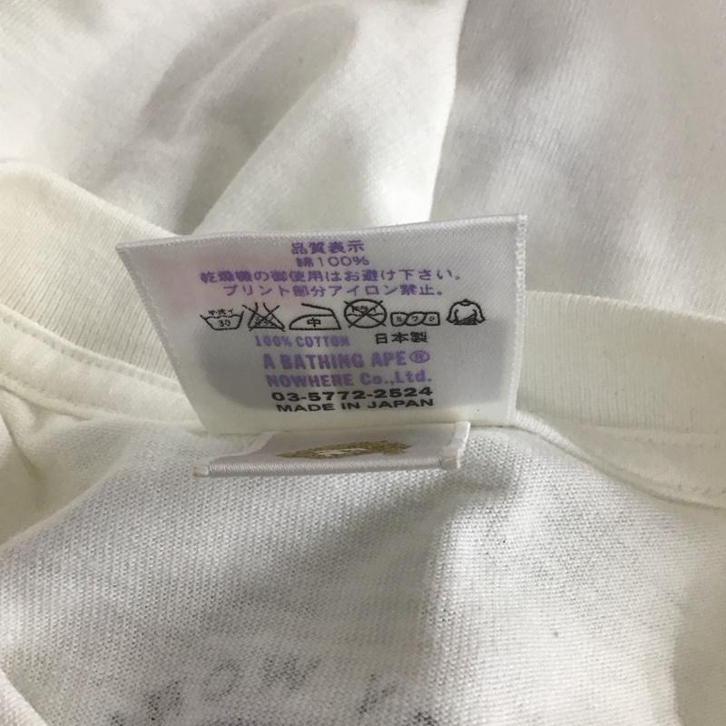 ベイプ BAPE Tシャツ 半袖 半袖カットソー プリントTシャツ クルーネックカットソー M プリント 白 / ホワイト /  メンズ USED 古着 中古 10112700