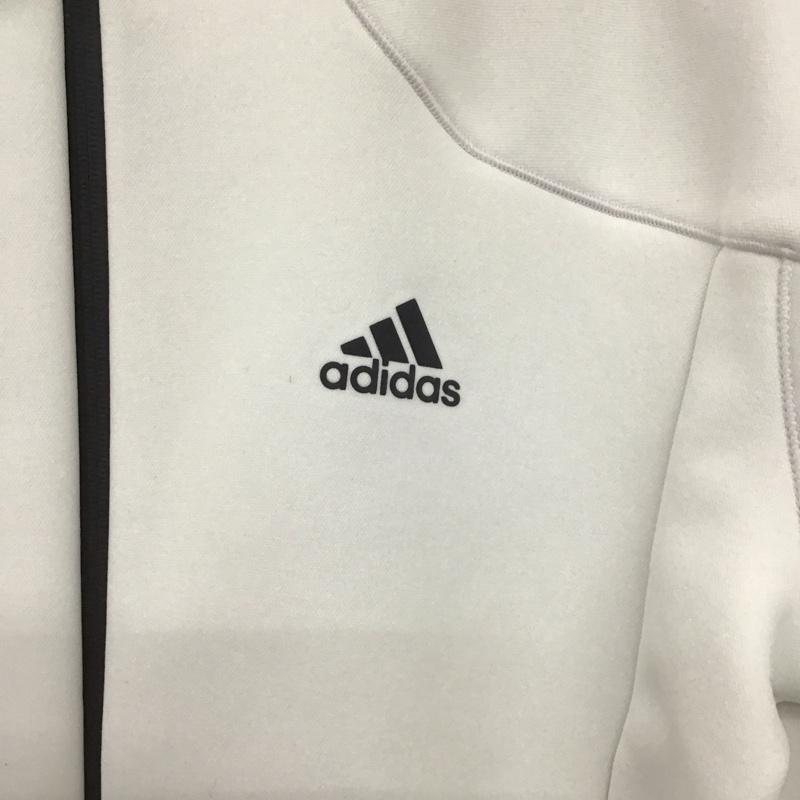 アディダス adidas ジャケット、上着 ジャンパー、ブルゾン jh1033 パイルバックダブルニット トラックトップ トレーニングジャケット XL ロゴ、文字 白 / ホワイト /  メンズ USED 古着 中古 10148123