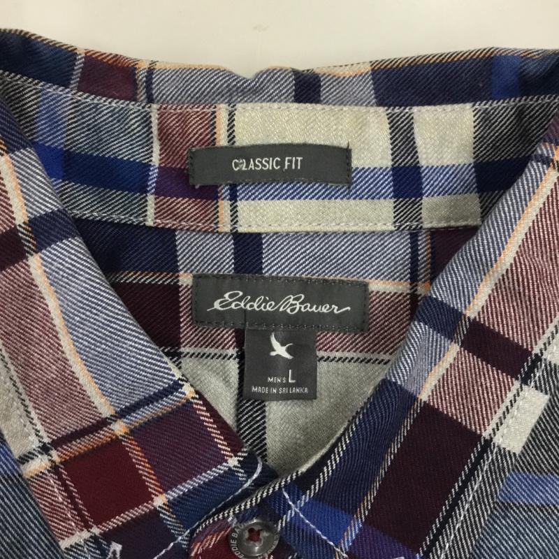 エディーバウアー Eddie Bauer シャツ、ブラウス 長袖 ボタンダウン 胸ポケット L チェック マルチカラー / マルチカラー /  メンズ USED 古着 中古 10116100
