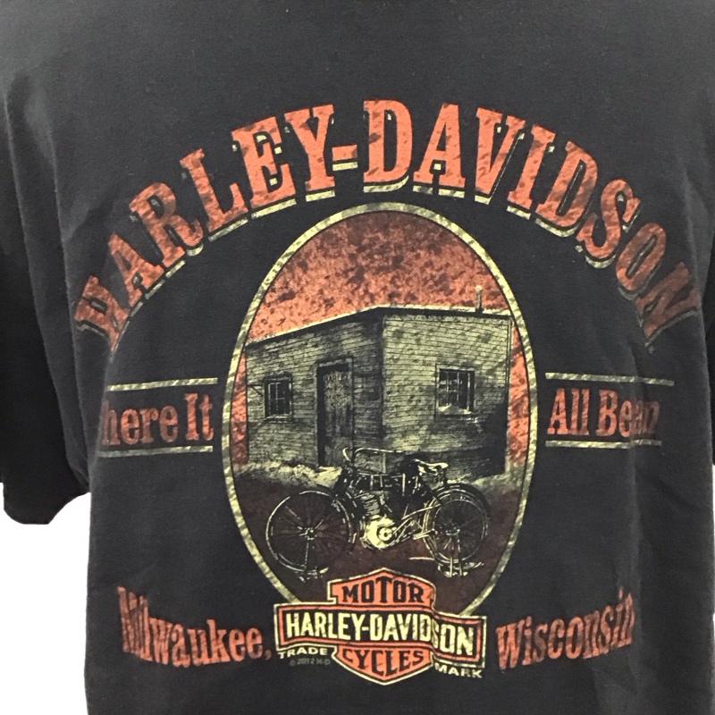 ハーレーダビッドソン Harley-Davidson Tシャツ 半袖 XL プリント 黒 / ブラック /  メンズ USED 古着 中古 10117211