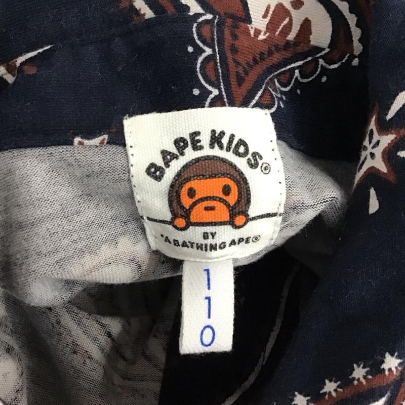 アベイシングエイプ A BATHING APE ポロシャツ 半袖 MILO 110cm バンダナ柄 紺 / ネイビー /  ボーイズ USED 古着 中古 10134555