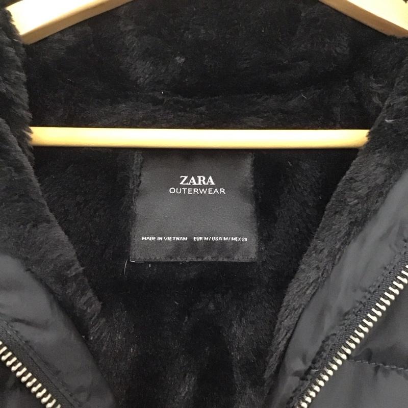 ザラ ZARA ジャケット、上着 ジャケット、ブレザー 8073 723 401 ダウンジャケット フェザー 中綿 M 無地 黒 / ブラック /  レディース USED 古着 中古 10146592